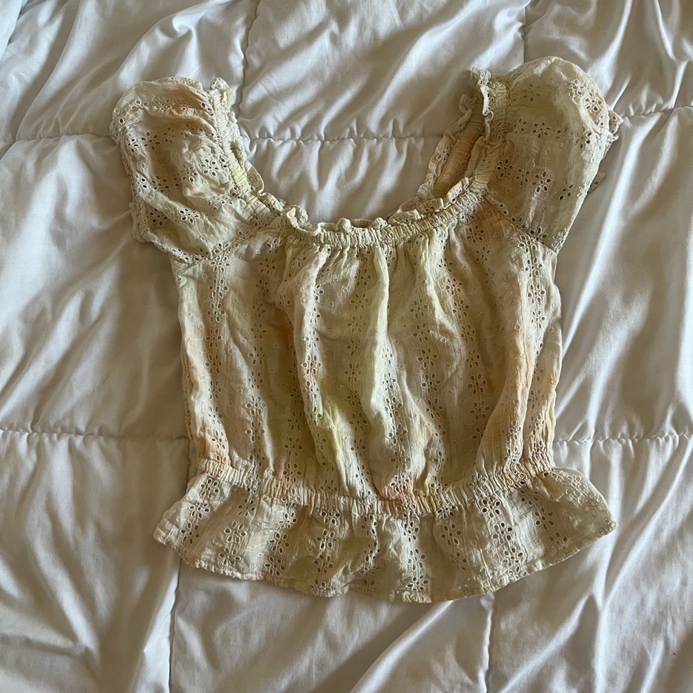 pastel tie dye babydoll blouse